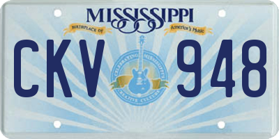 MS license plate CKV948