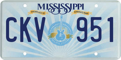 MS license plate CKV951