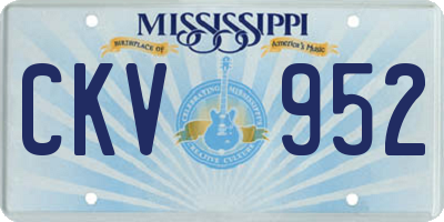 MS license plate CKV952
