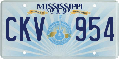 MS license plate CKV954