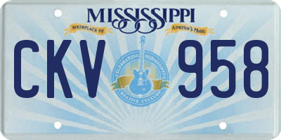 MS license plate CKV958
