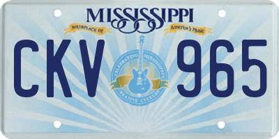 MS license plate CKV965