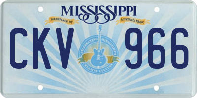 MS license plate CKV966