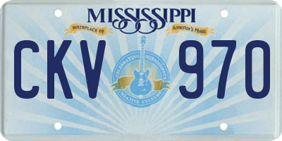 MS license plate CKV970
