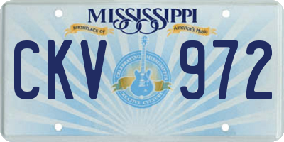MS license plate CKV972