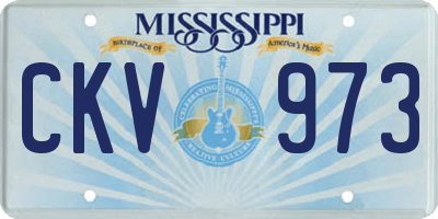MS license plate CKV973