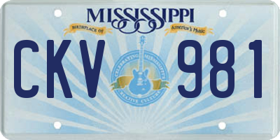 MS license plate CKV981