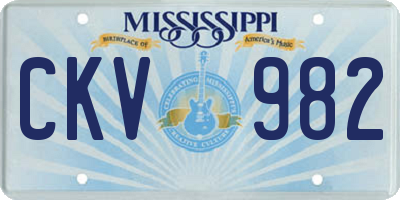 MS license plate CKV982