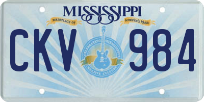 MS license plate CKV984