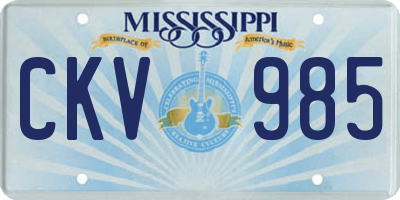 MS license plate CKV985