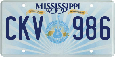 MS license plate CKV986