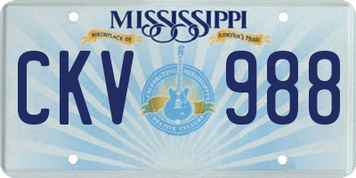 MS license plate CKV988
