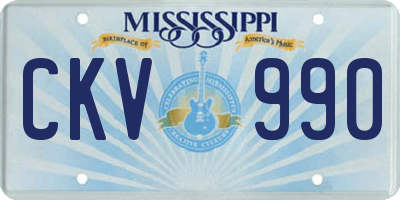 MS license plate CKV990