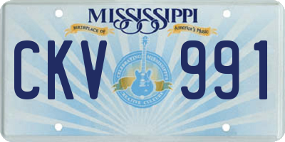 MS license plate CKV991