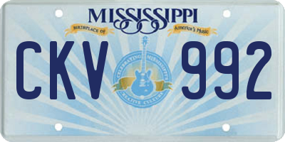 MS license plate CKV992
