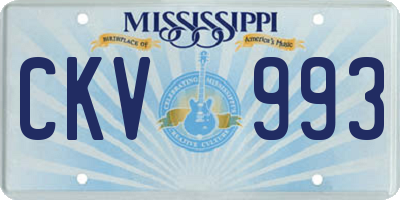 MS license plate CKV993