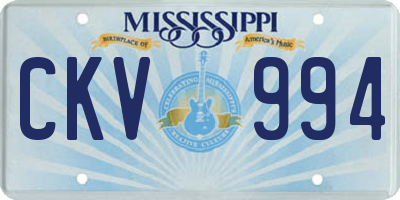 MS license plate CKV994
