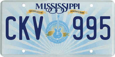 MS license plate CKV995