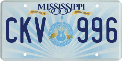 MS license plate CKV996