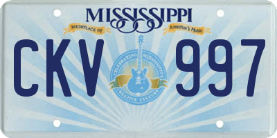 MS license plate CKV997