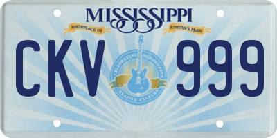 MS license plate CKV999