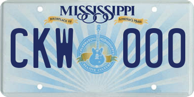 MS license plate CKW000