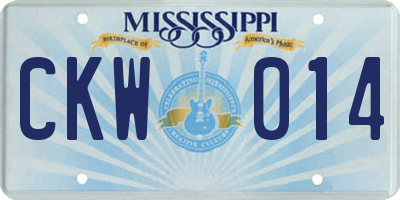 MS license plate CKW014