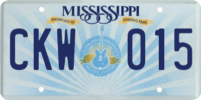 MS license plate CKW015