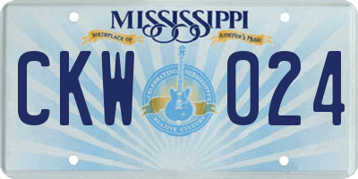 MS license plate CKW024