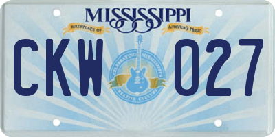MS license plate CKW027