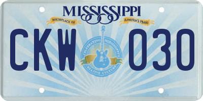 MS license plate CKW030