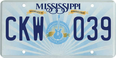 MS license plate CKW039