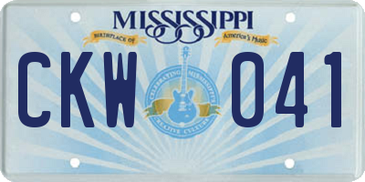 MS license plate CKW041