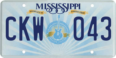 MS license plate CKW043