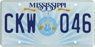MS license plate CKW046