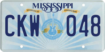 MS license plate CKW048