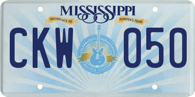 MS license plate CKW050