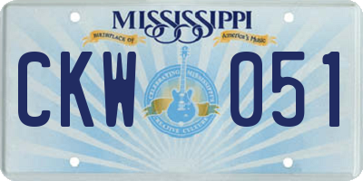 MS license plate CKW051