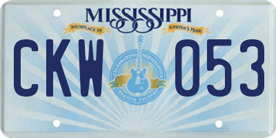 MS license plate CKW053