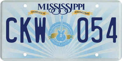 MS license plate CKW054