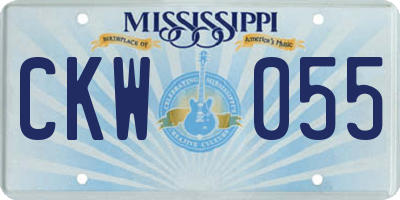 MS license plate CKW055