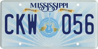 MS license plate CKW056