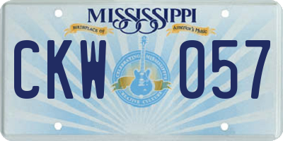 MS license plate CKW057
