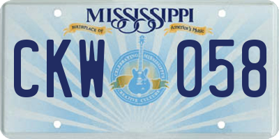 MS license plate CKW058