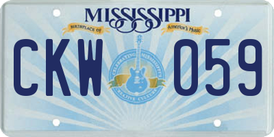 MS license plate CKW059