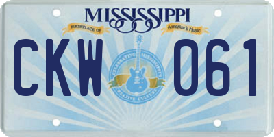 MS license plate CKW061