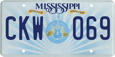 MS license plate CKW069