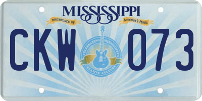 MS license plate CKW073