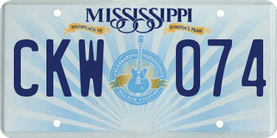 MS license plate CKW074