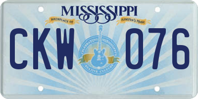MS license plate CKW076